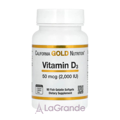 California Gold Nutrition Vitamin D3 50mcg (2000IU) ³ D3