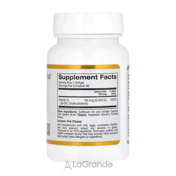 California Gold Nutrition Vitamin D3 50 mcg (2000 IU) ����������� ������� 