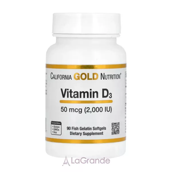 California Gold Nutrition Vitamin D3 50 mcg (2000 IU) ����������� ������� 