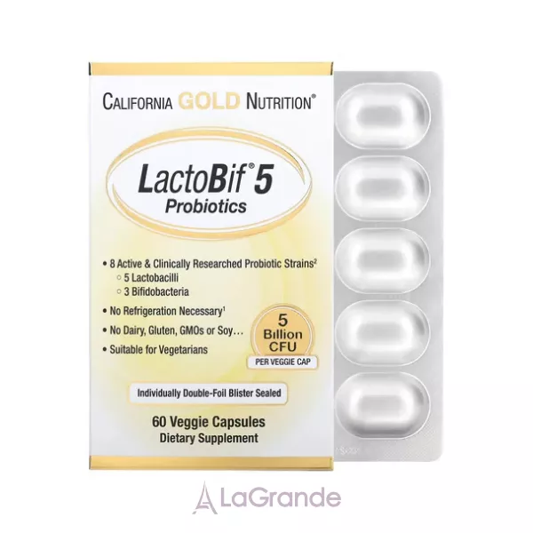California Gold Nutrition LactoBif 5 Probiotics ���������, 5 ���� ���