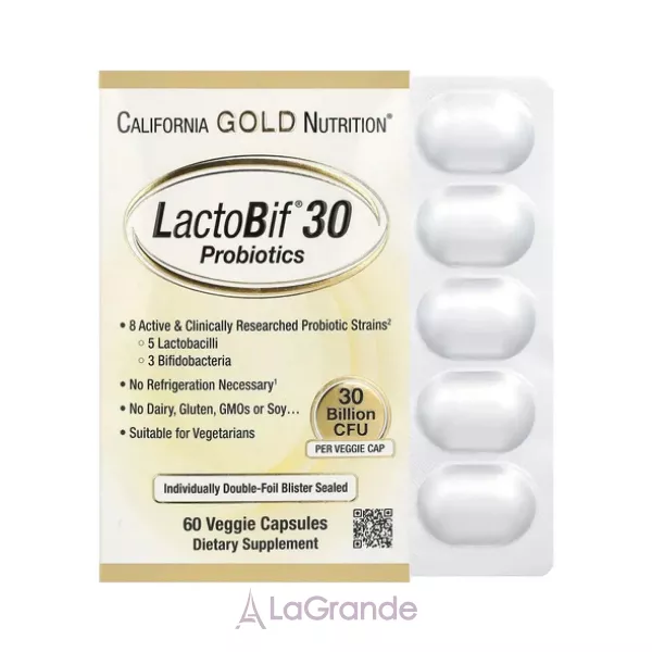 California Gold Nutrition LactoBif 30 Probiotics ����������, 30 ���� ���