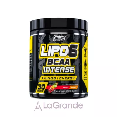 Nutrex Research Lipo-6 BCAA Intense - 30srv  Fruit Punch   