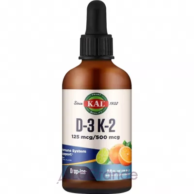 Kal D3 K2 Liquid DropIns 125 mcg г  D3  K2, 