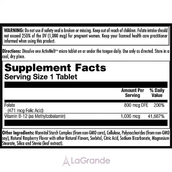 Kal Folic Acid Methyl B-12 Raspberry ������� ������� 