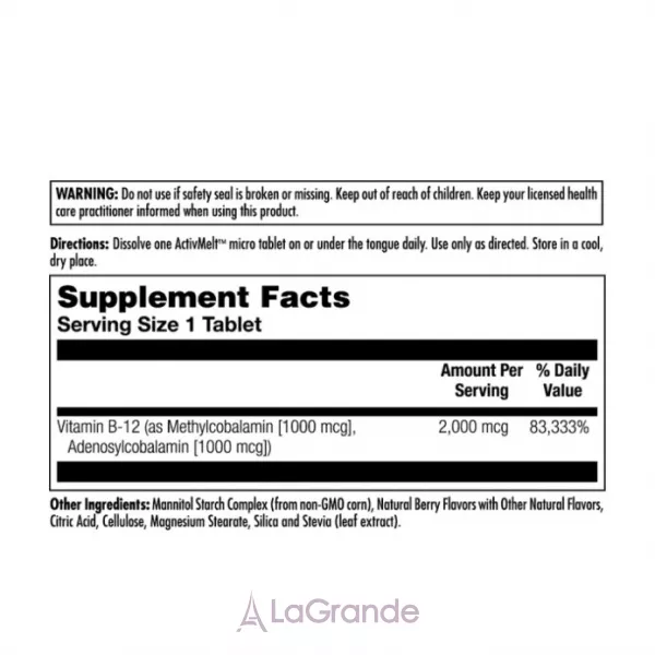 Kal B-12 Methylcobalamin & Adenosylcobalamin 2000mcg ������� ������� 