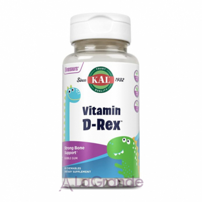 Kal Vitamin D-Rex 10mcg Bubble Gum ³ D  ,   