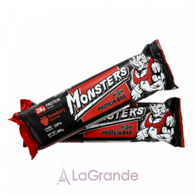 Monsters Strong Max High Protein Bar Strawberry   