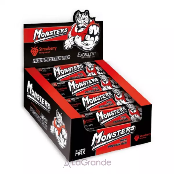 Monsters Strong Max High Protein Bar Strawberry ����������� �������� 