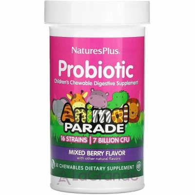 NaturesPlus Animal Parade Childrens Probiotic Mixed Berry Flawor     