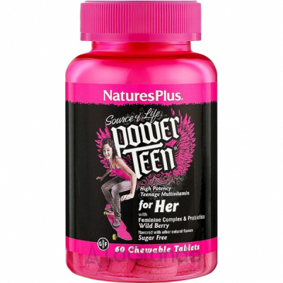 NaturesPlus Source of Life Power Teen For Her Chewables   