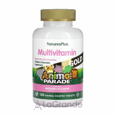 NaturesPlus Animal Parade Gold Multivitamin Childrens Chewables Watermelon      