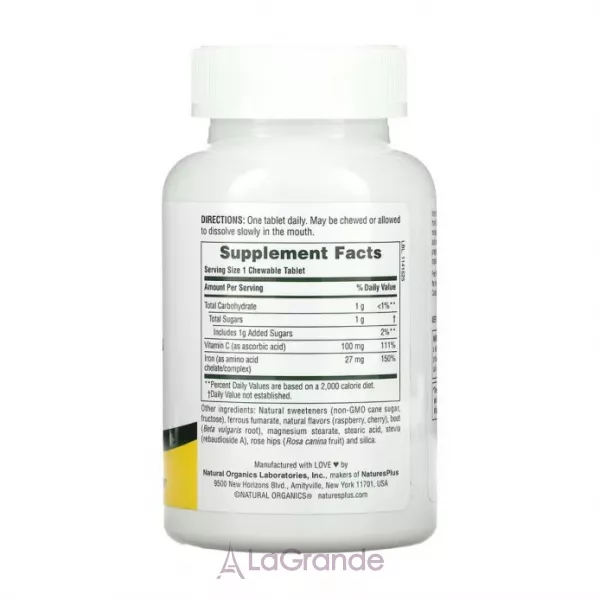 NaturesPlus Iron 27 mg with Vitamin C & Herbs ����� ������� � ������� C �� �������