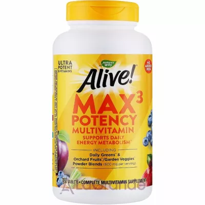 Natures Way Alive! Max3 Potency MultiVitamin (No-Iron) 