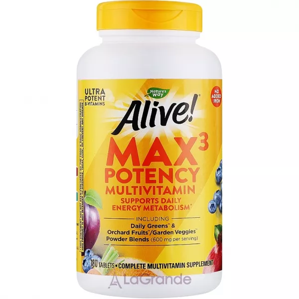 Nature�s Way Alive! Max3 Potency MultiVitamin (No-Iron) ��������������