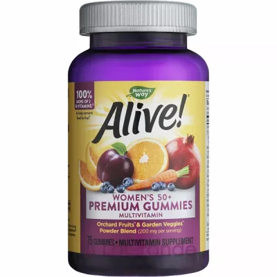 Natures Way Alive! Women's 50+ Premium Gummies Multivitamin     50+