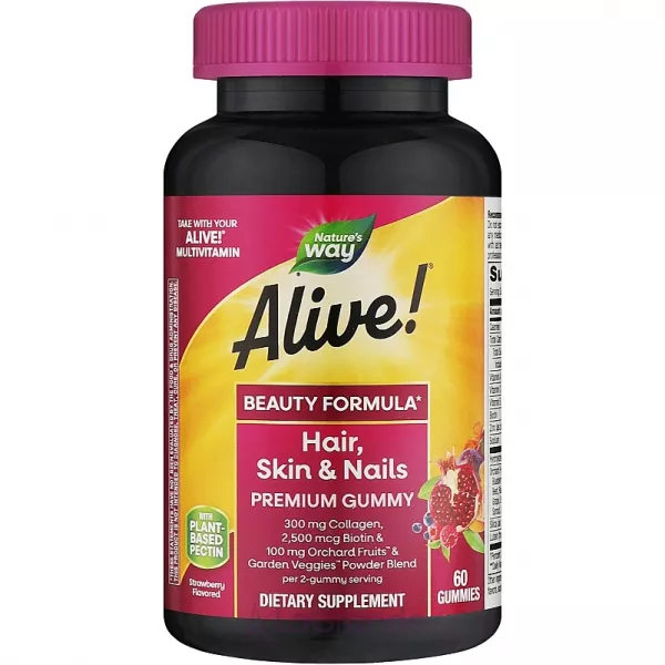 Nature's Way Alive! Hair, Skin & Nails Strawberry Gummies ������� � ���������� � �������� ��� �����, ���� � ������