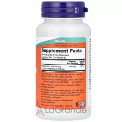 Now Foods Magnesium Citrate Veg Capsules �������� ������ ������, �������