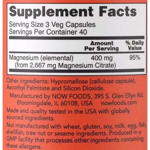 Now Foods Magnesium Citrate Veg Capsules �������� ������ ������, �������
