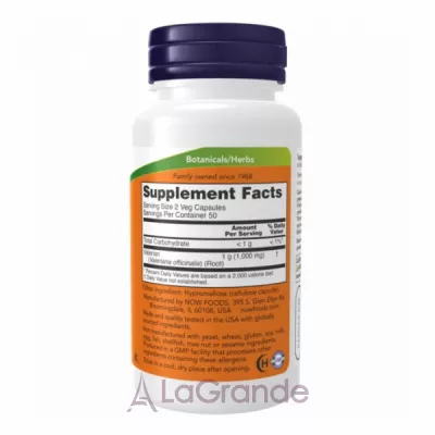 Now Foods Valerian Root Extract 500mg Veg Capsules    500  