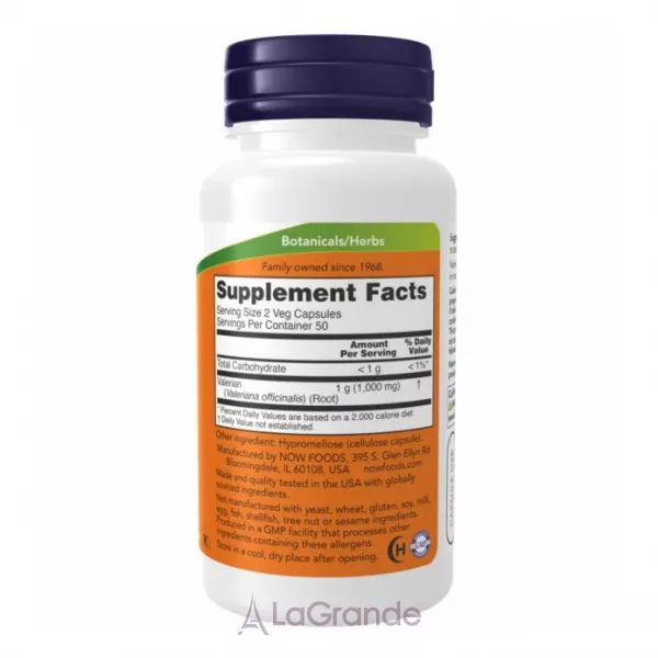 Now Foods Valerian Root Extract 500mg Veg Capsules �������� ����� ��������� 500�� � ��������