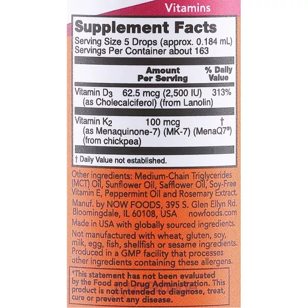 Now Foods Liquid D-3 & MK-7 ������ ������� D3 � MK-7