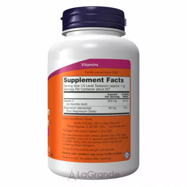 Now Foods Magnesium Ascorbate Vitamin C Powder ������, �������������� �������� ������