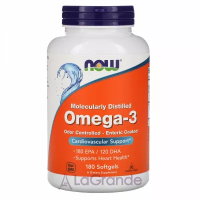 Now Foods Omega-3 Molecularly Distilled 180 EPA/120 DHA  