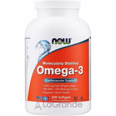 Now Foods Omega-3 Molecularly Distilled 180 EPA/120 DHA  