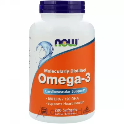 Now Foods Omega-3 Molecularly Distilled 180 EPA/120 DHA  