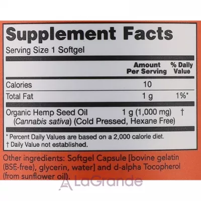 Now Foods Hemp Seed Oil 1000 Mg   