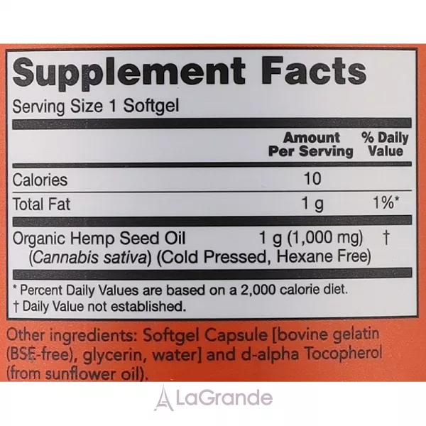 Now Foods Hemp Seed Oil 1000 Mg ������� ������� 