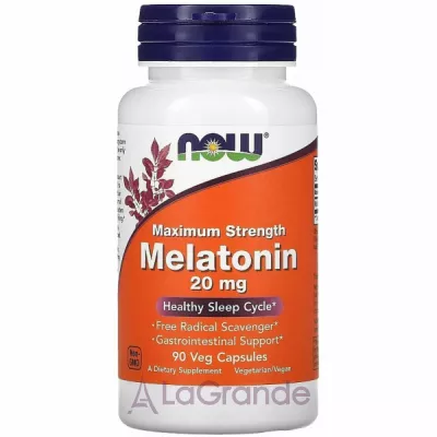 Now Foods Maximum Strength Melatonin 20mg Veg Capsules   