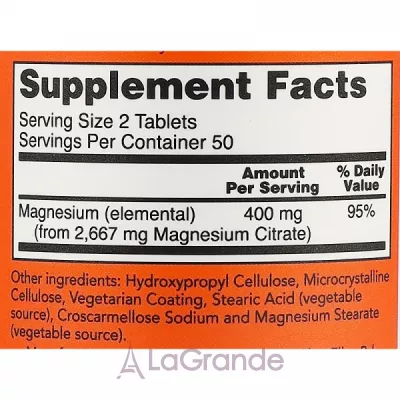 Now Foods Magnesium Citrate ̳  , 200 