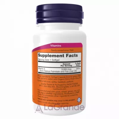 Now Foods Vitamin A 10,000 IU Essential Nutrition   