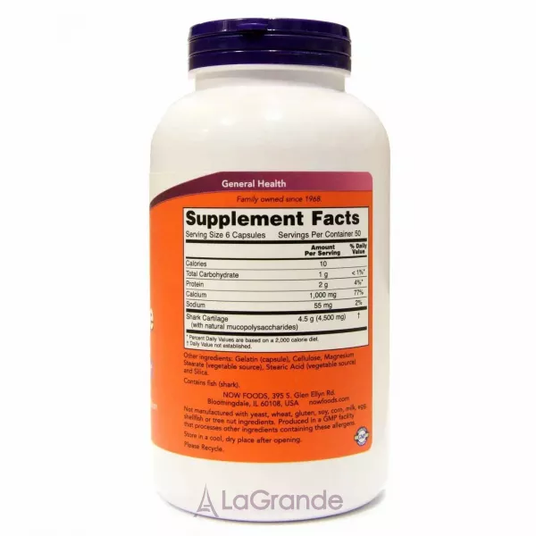 Now Foods Shark Cartilage, 750mg ������� 