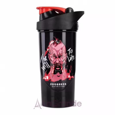 Progress Nutrition Shaker The Will To Life Black-Red  