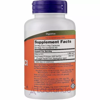 Now Foods Betaine HCl  , 648 