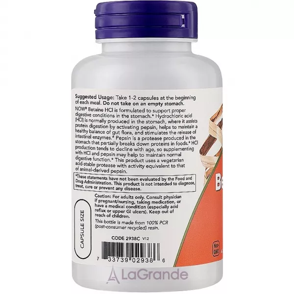 Now Foods Betaine HCl ������� �����������, 648 ��