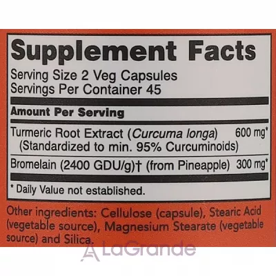 Now Foods Turmeric & Bromelain Veg Capsules  