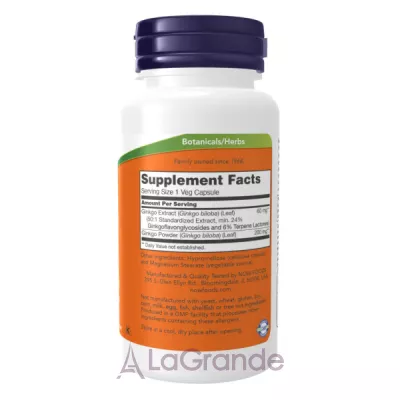 Now Foods Ginkgo Biloba    , 60 