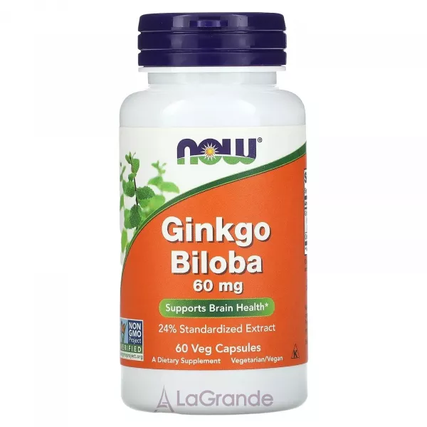 Now Foods Ginkgo Biloba ���������� ������� ó���� ������, 60 ��