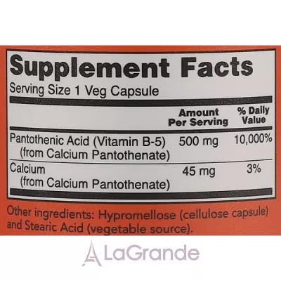 Now Foods Pantothenic Acid  