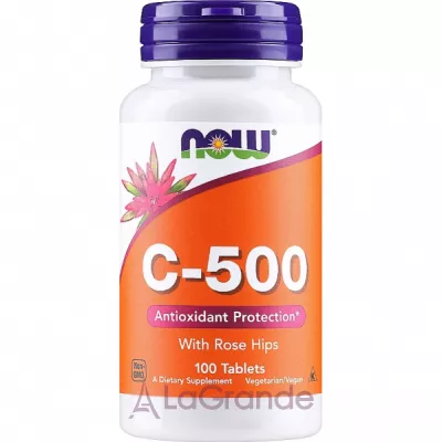 Now Foods -500 With Rose Hips Tablets  -500  