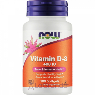 Now Foods Vitamin D-3 400 IU Softgels ³ D-3  ' 