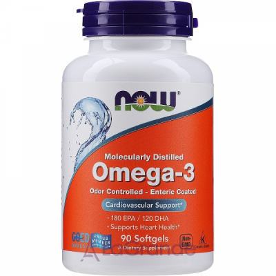 Now Foods Omega-3 Molecularly Distilled 180 EPA/120 DHA  