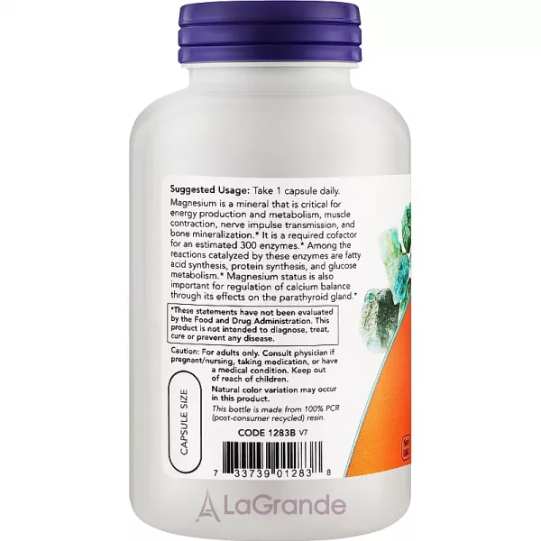 Now Foods Magnesium Caps Veg Capsules ̳������ ������, 400 ��