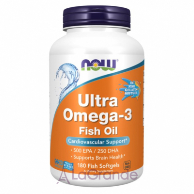 Now Foods Ultra Omega-3 500 EPA/250 DHA Fish Softgels   Omega-3   