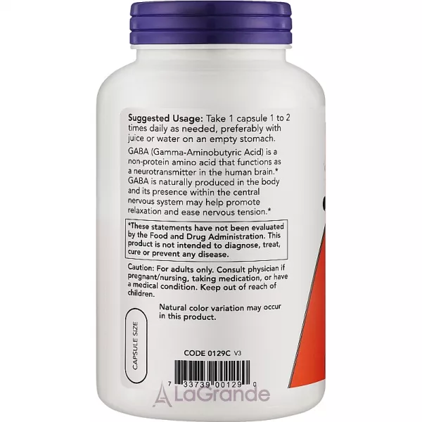Now Foods GABA 750 mg ������� GABA 750 ��