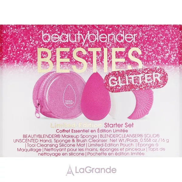 Beautyblender Glittet Starter Set ����� (sponge/1pcs + soap/16g + cleans/mat/1pcs + bag)