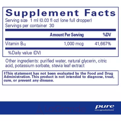 Pure Encapsulations 12 1000 mcg ³ B12 